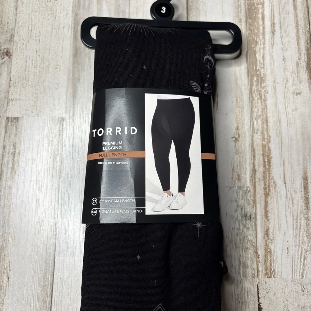 Torrid Full Length Signature Waist Premium Guided By Stars Black Leggings 3X - Picture 2 of 15